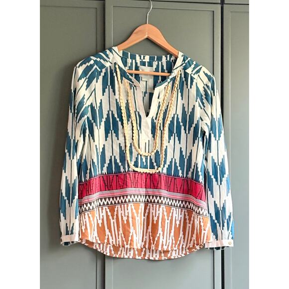 Anthropologie Tops - ANTHROPOLOGIE MAEVE sz 2 Colorful Ikat kaftan blouse EUC